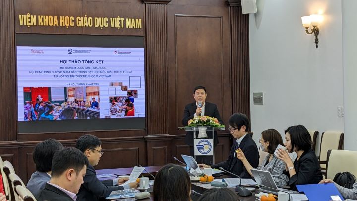 Hội thảo tổng kết "Thử nghiệm lồng ghép giáo dục nội dung dinh dưỡng Nhật Bản trong dạy học môn Giáo dục thể chất tại một số trường tiểu học ở Việt Nam"